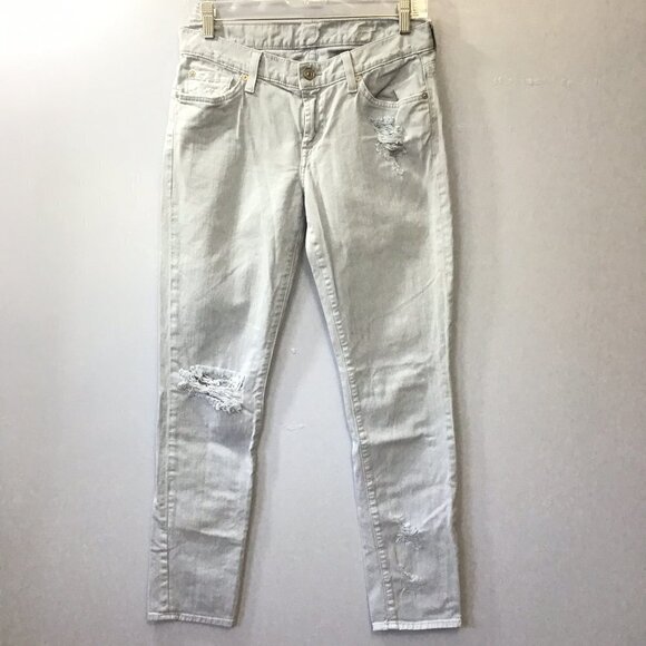7 For All Mankind The Slim Cigarette Light Wash Jeans - Picture 1 of 7